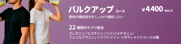 バルクアップコース：22種類のサプリ配合
